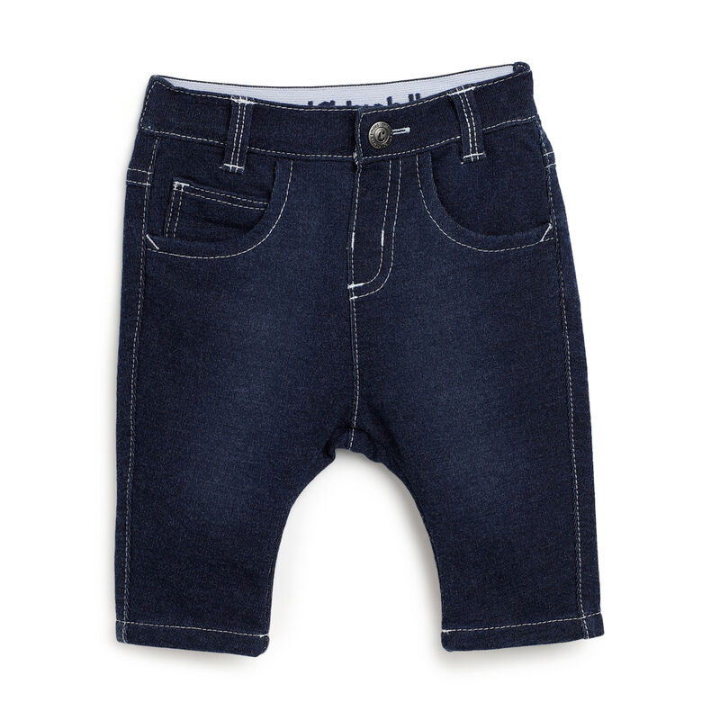 Boys Dark Blue Solid Long Trousers image number 0
